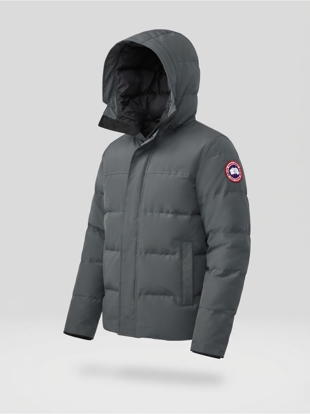 Canada Goose Gray Hooded Puffer Jacket